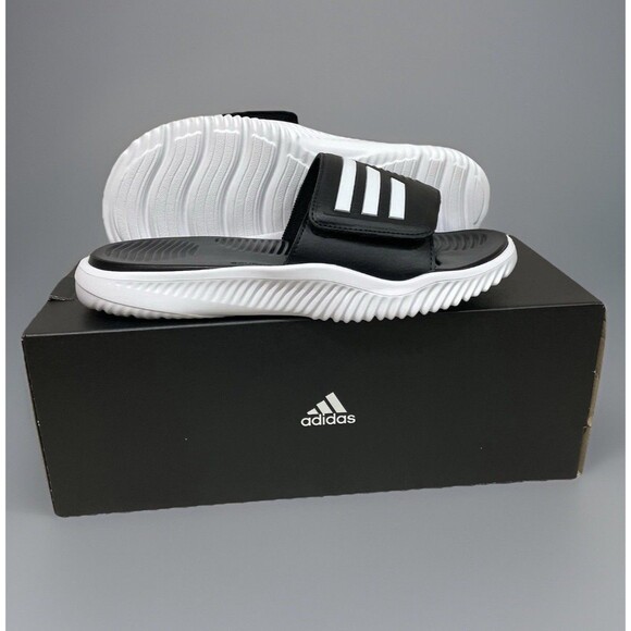 Adidas Alphabounce 2.0 Slides Sandals Black White Mens Size 12 New In Box GY9415 main image 4